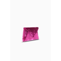 Lee 'Pouchet' Clutch Small Magenta Crushed Velvet