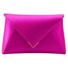 Lee 'Pouchet' Clutch Small Magenta Satin