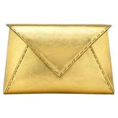 Lee 'Pouchet' Clutch Small Pure Gold Tropicana Leather