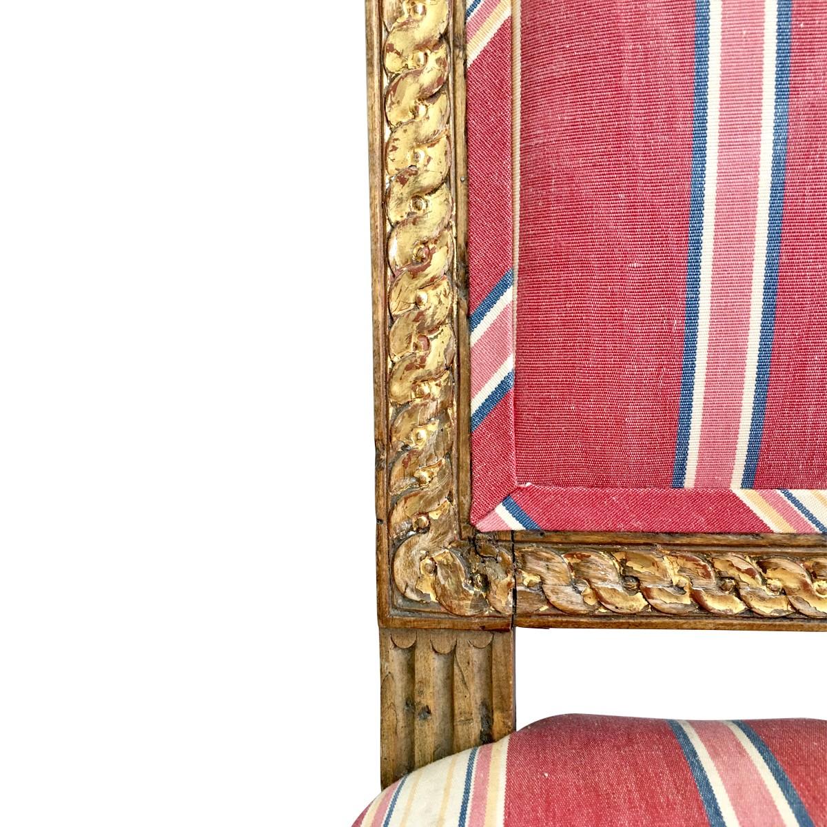 Upholstery Lee Radziwill Gustavian Parcel-Gilt Accent Chair by Joseph Ruste, Stockholm