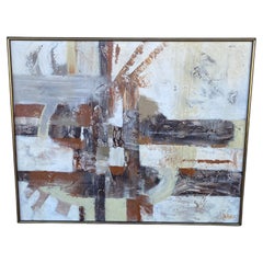 Lee Reynolds Abstract Expressionist Painting in Earth Tones, Mid-Century Modern