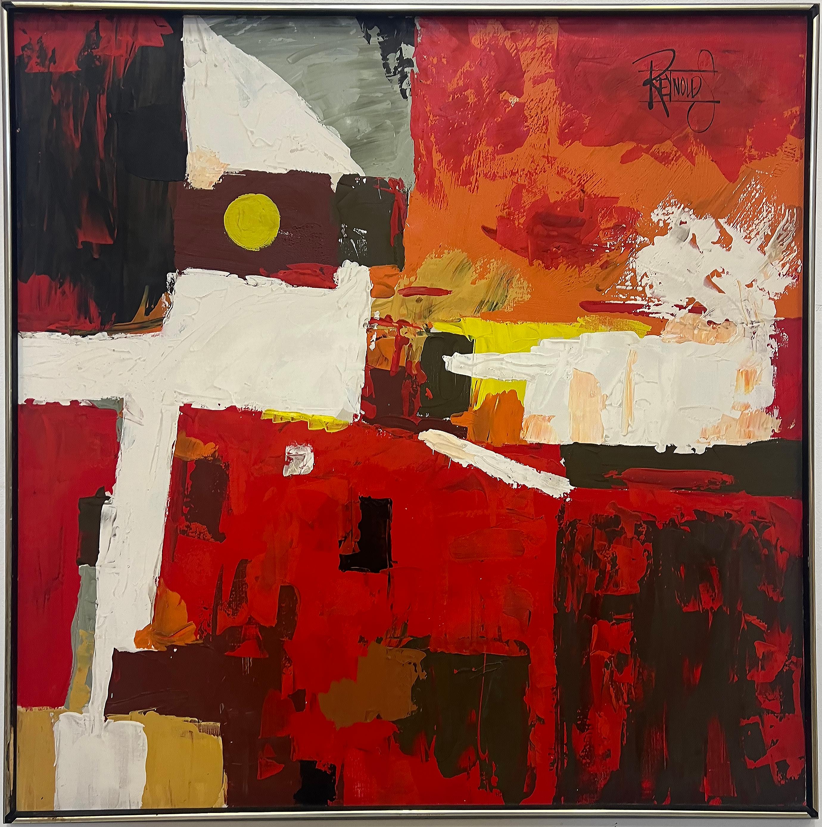 Lee Reynolds Pittura ad olio astratta della metà degli anni '60 per Vanguard Studios 2
