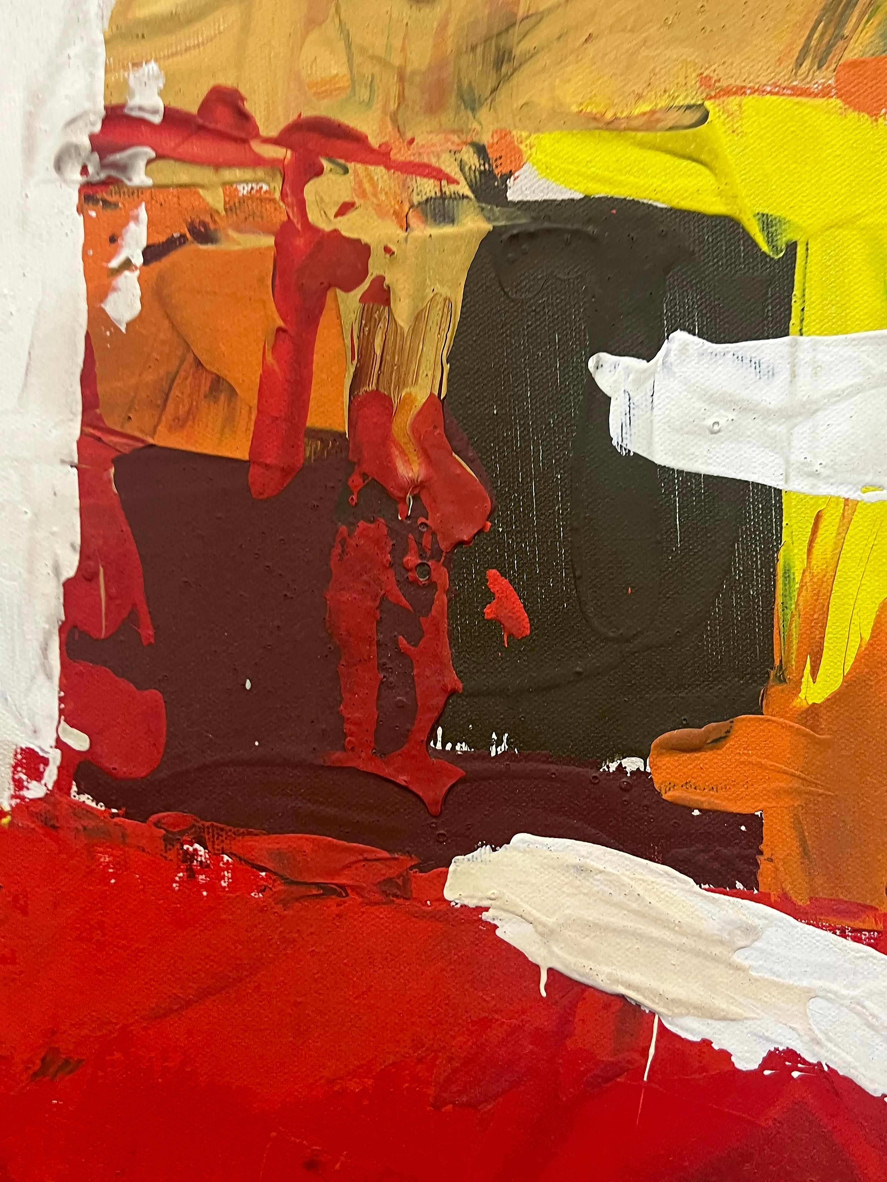 Nordamericano Lee Reynolds Pittura ad olio astratta della metà degli anni '60 per Vanguard Studios