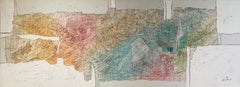 Extra-large 1990 abstract contemporary oil painting in pastel colors 