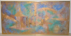 Lee Reynolds Vanguard Studios Mid Century Abstract Oil Painting c.1960s