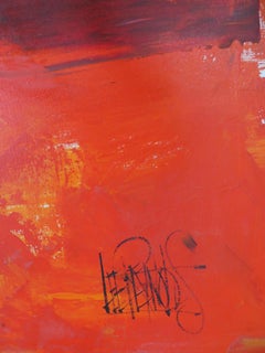 Red Abstract OiI Compostion by Lee Reynolds