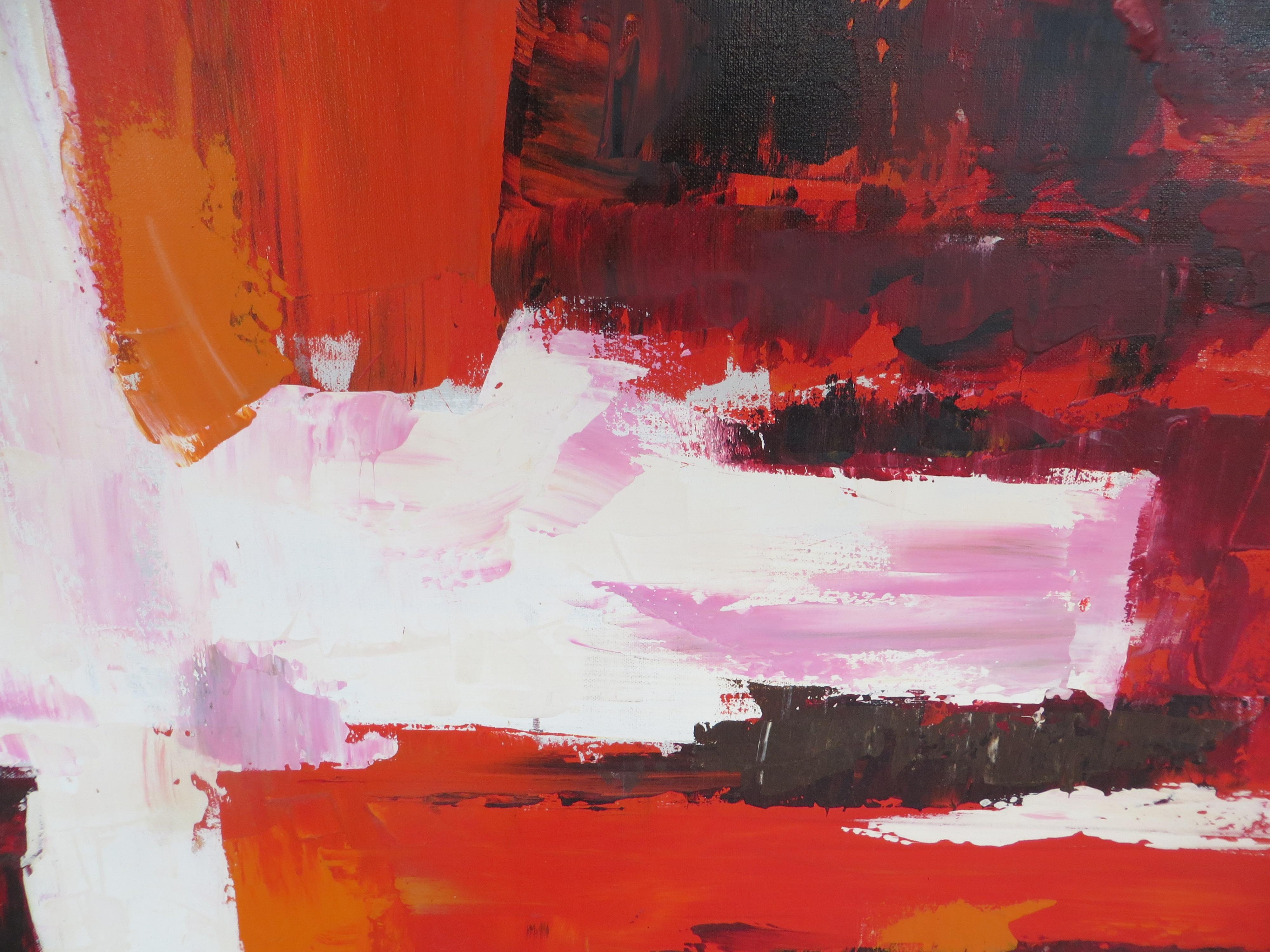 Compostion abstraite rouge de l'OiI par Lee Reynolds en vente 5