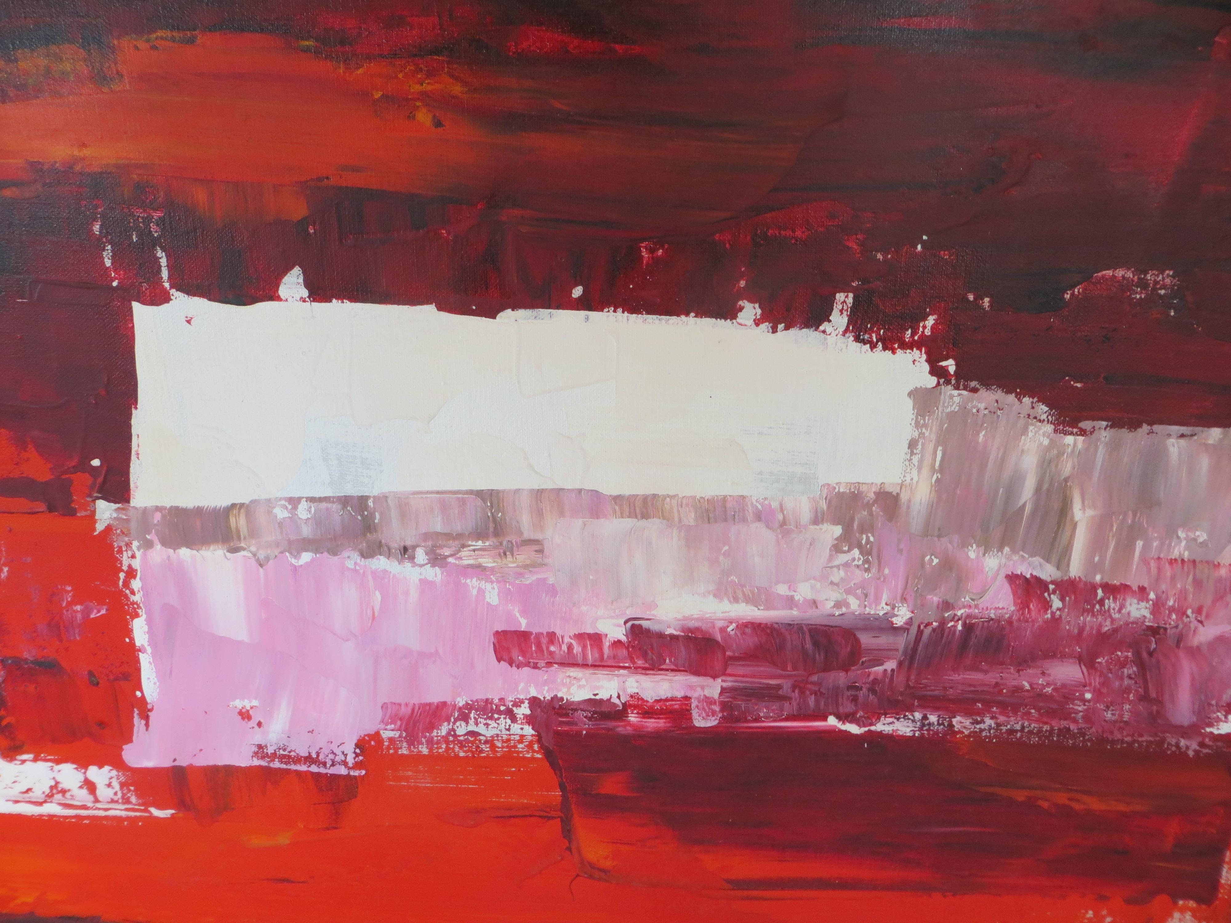 Compostion abstraite rouge de l'OiI par Lee Reynolds en vente 6