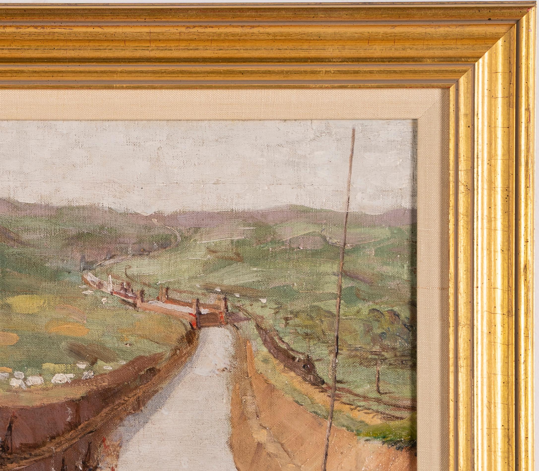 Antique Historic Ashcan Panama Canal Diggers Signed Original Rare Oil Painting  For Sale 1