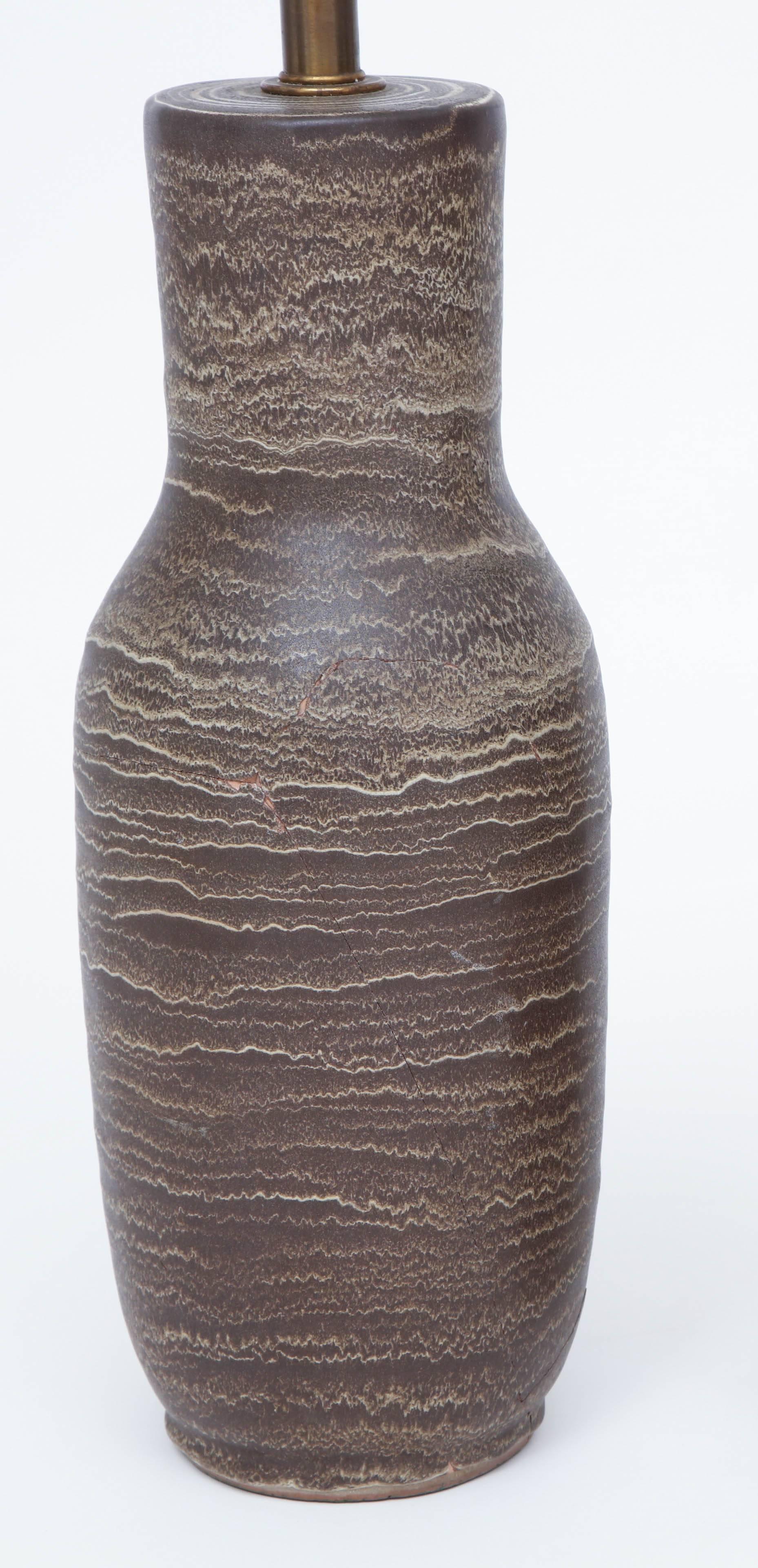 Americano Lampada da tavolo in ceramica marrone Lee Rosen di Design Technics in vendita