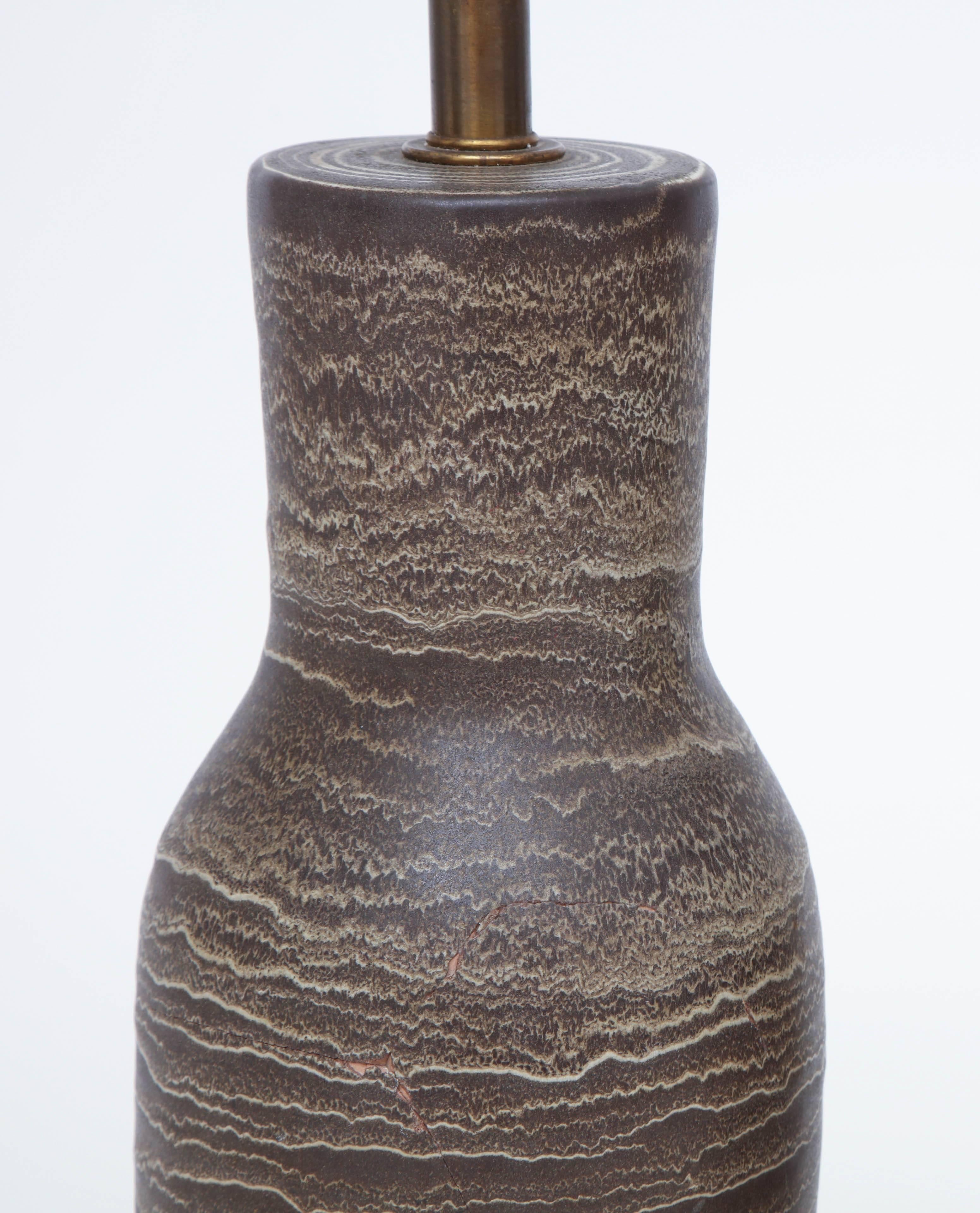 Lampada da tavolo in ceramica marrone Lee Rosen di Design Technics In condizioni buone in vendita a New York, NY