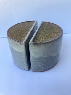 Lee Rosen Cerámica/Terámica, Par de sujetalibros para Design Technics, Vidrio fundido esmaltado