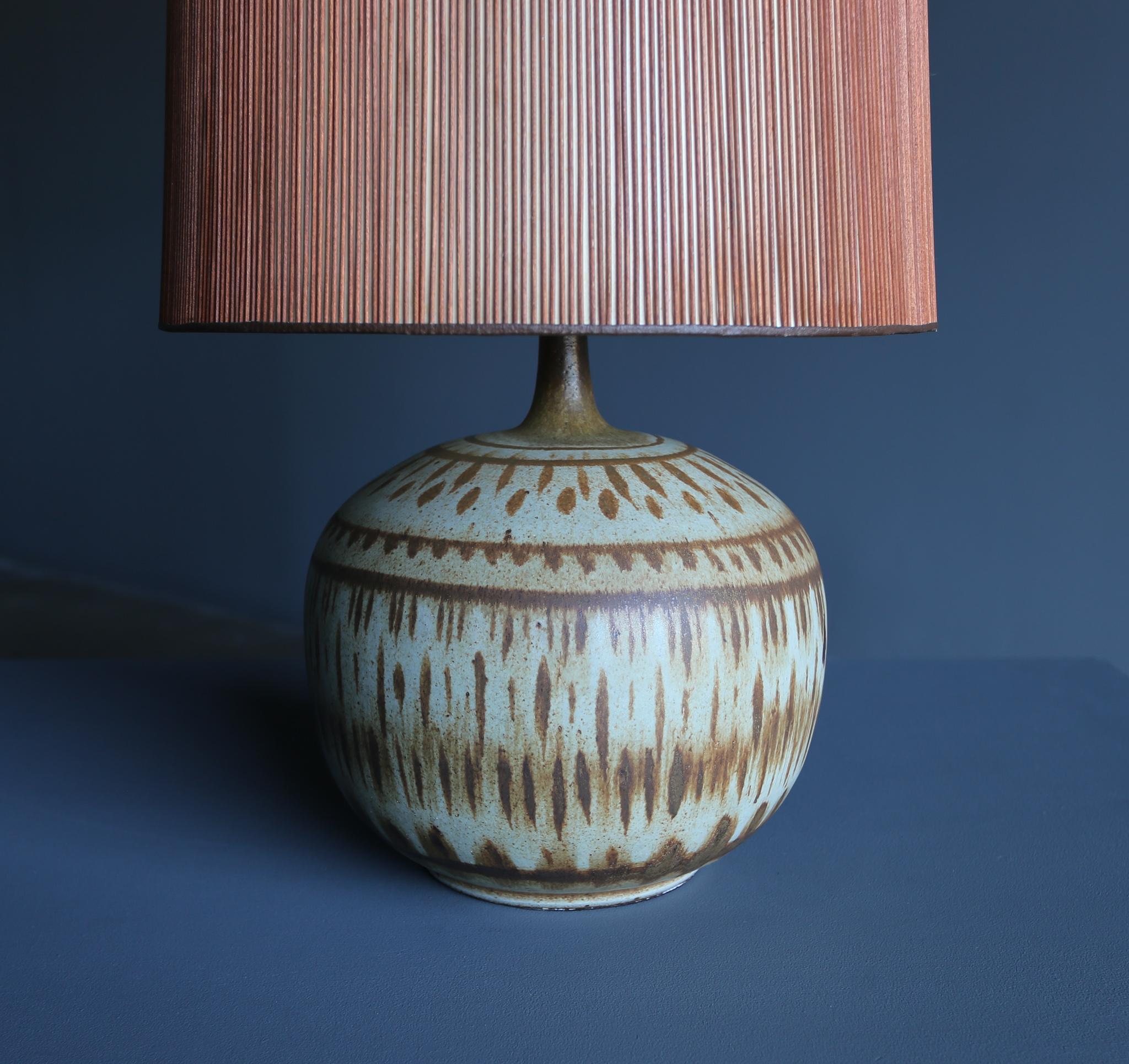 Mid-Century Modern Lee Rosen Ceramic Table Lamp for Design Technics, circa 1955