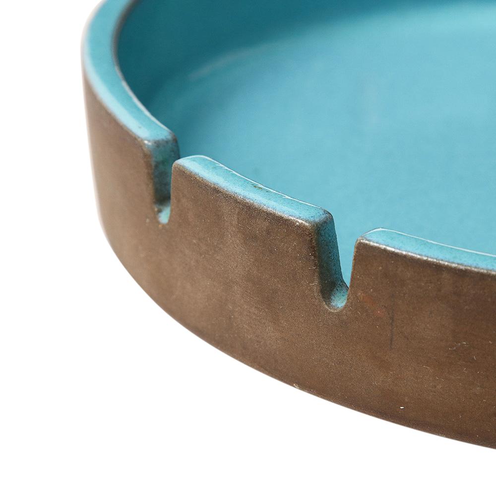 Lee Rosen Design Technics Aschenbecher, Keramik, blau, türkis, braun, signiert im Angebot 4