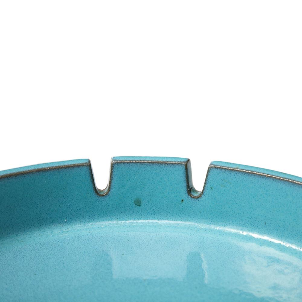 Lee Rosen Design Technics Ashtray, Ceramic, Blue, Turquoise, Brown, Signed For Sale 11