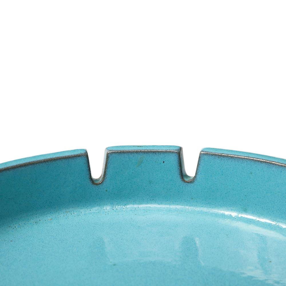 Metà XX secolo Posacenere Design Technics di Lee Rosen, ceramica, blu, turchese, marrone, firmato in vendita