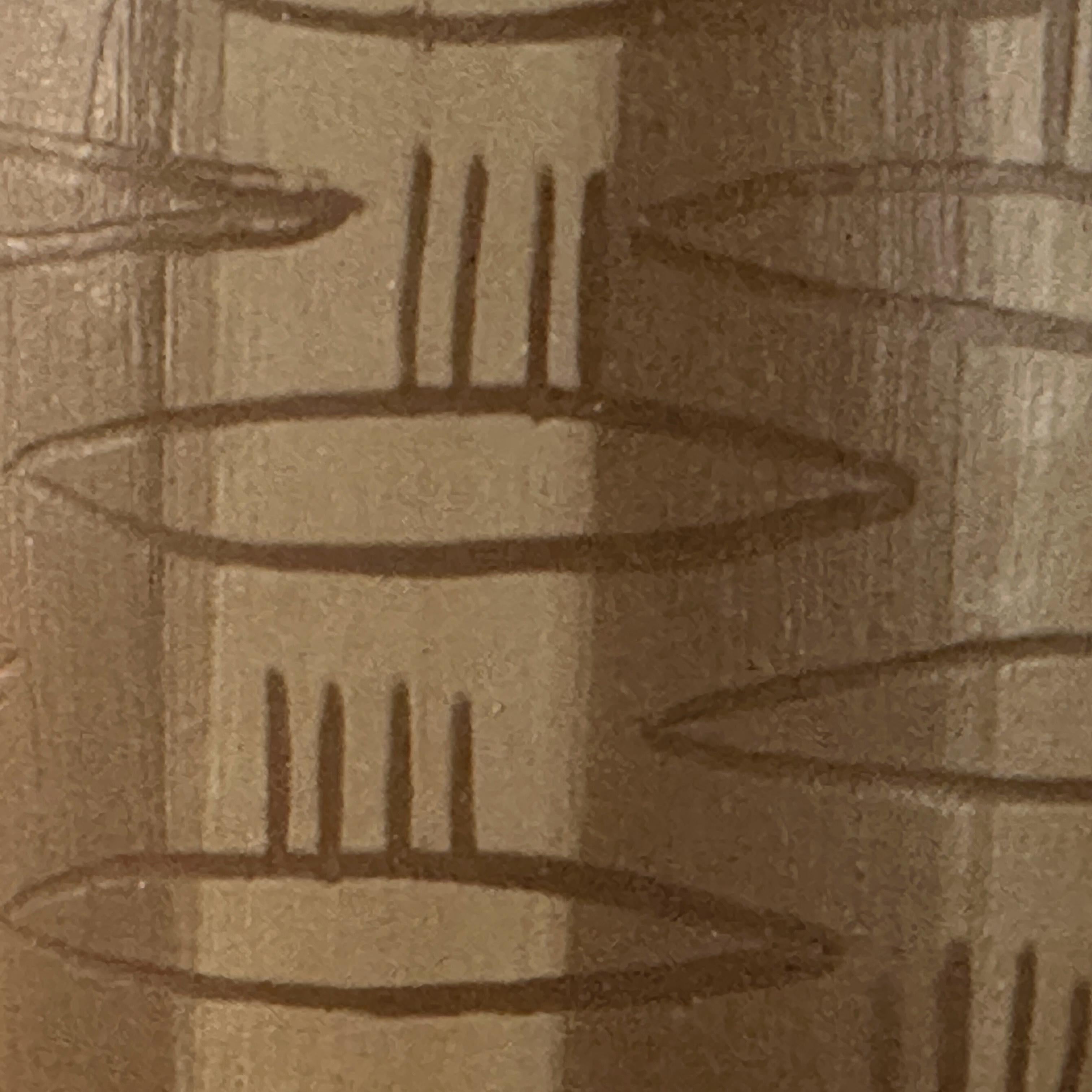 Lee Rosen Design Technics Incised & Slip Decorated Abstract Design Vase ca 1950s For Sale 5