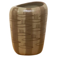 Lee Rosen Design Technics Incised & Slip Decorated Abstract Design Vase ca 1950s