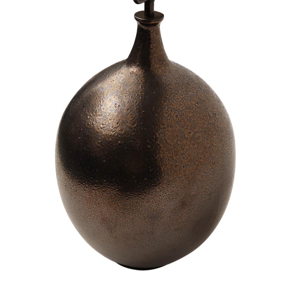 Lee Rosen Design Technics Lamp, Ceramic, Bronze, Gunmetal, Glazed, Signed  For Sale 8