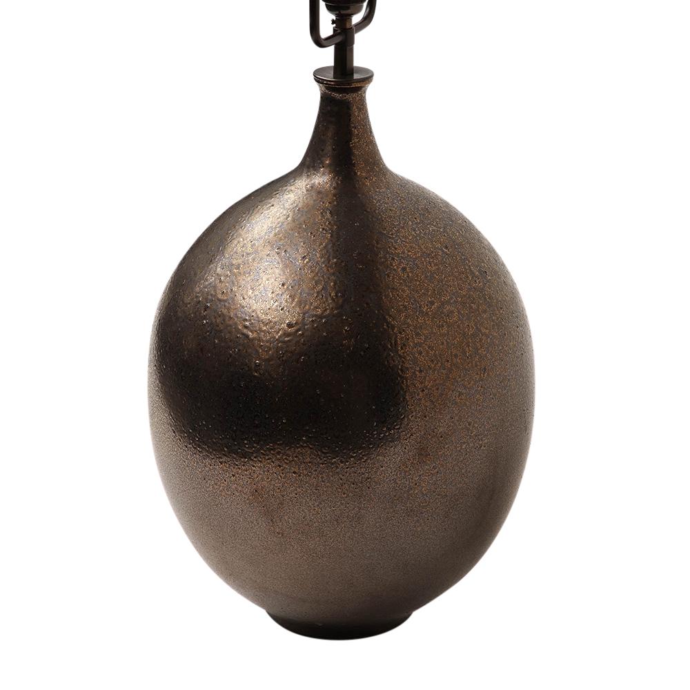 Lee Rosen Design Technics Lamp, Ceramic, Bronze, Gunmetal, Glazed, Signed  For Sale 9