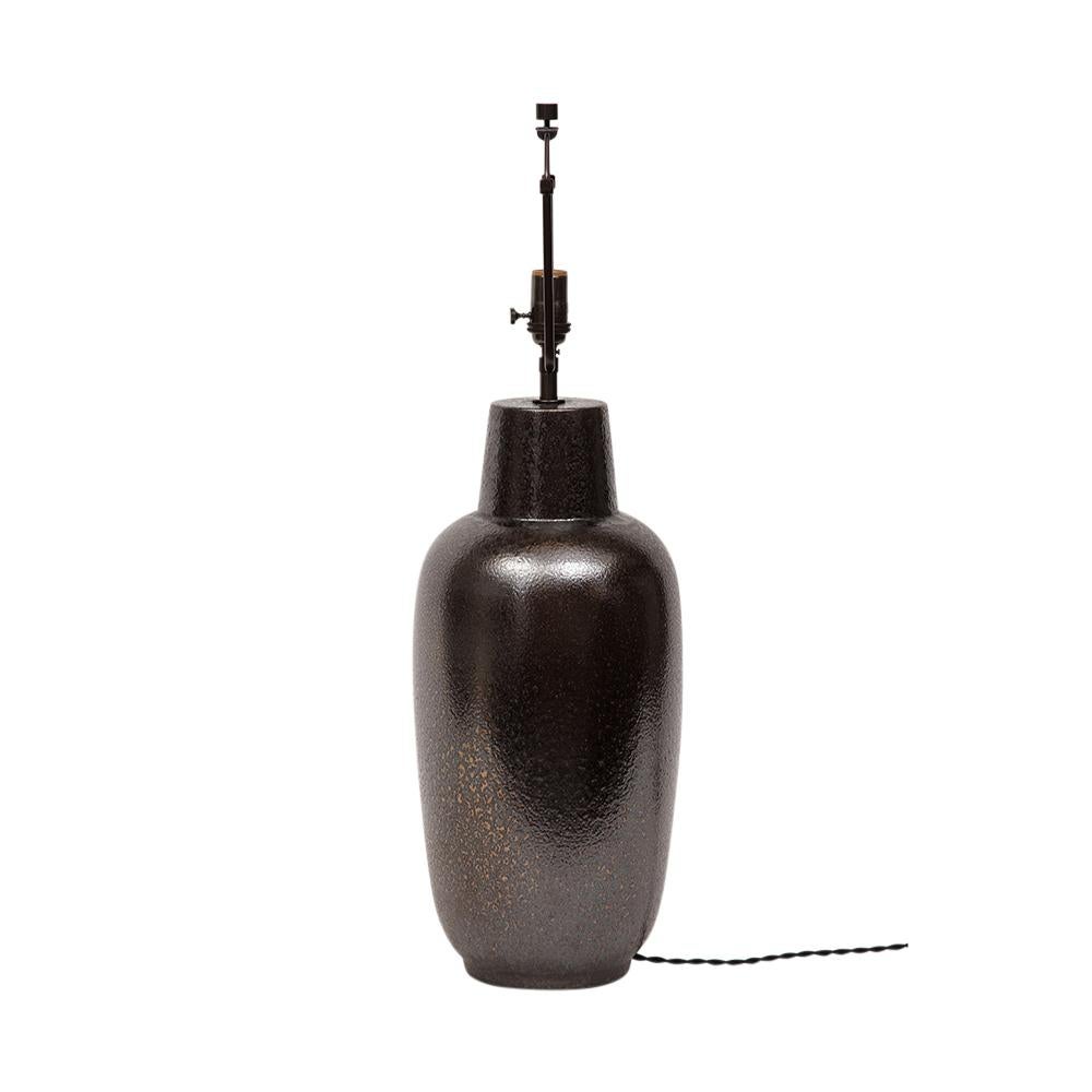 Lee Rosen Design Technics Lamp, Ceramic, Glazed Bronze Gunmetal  For Sale 3
