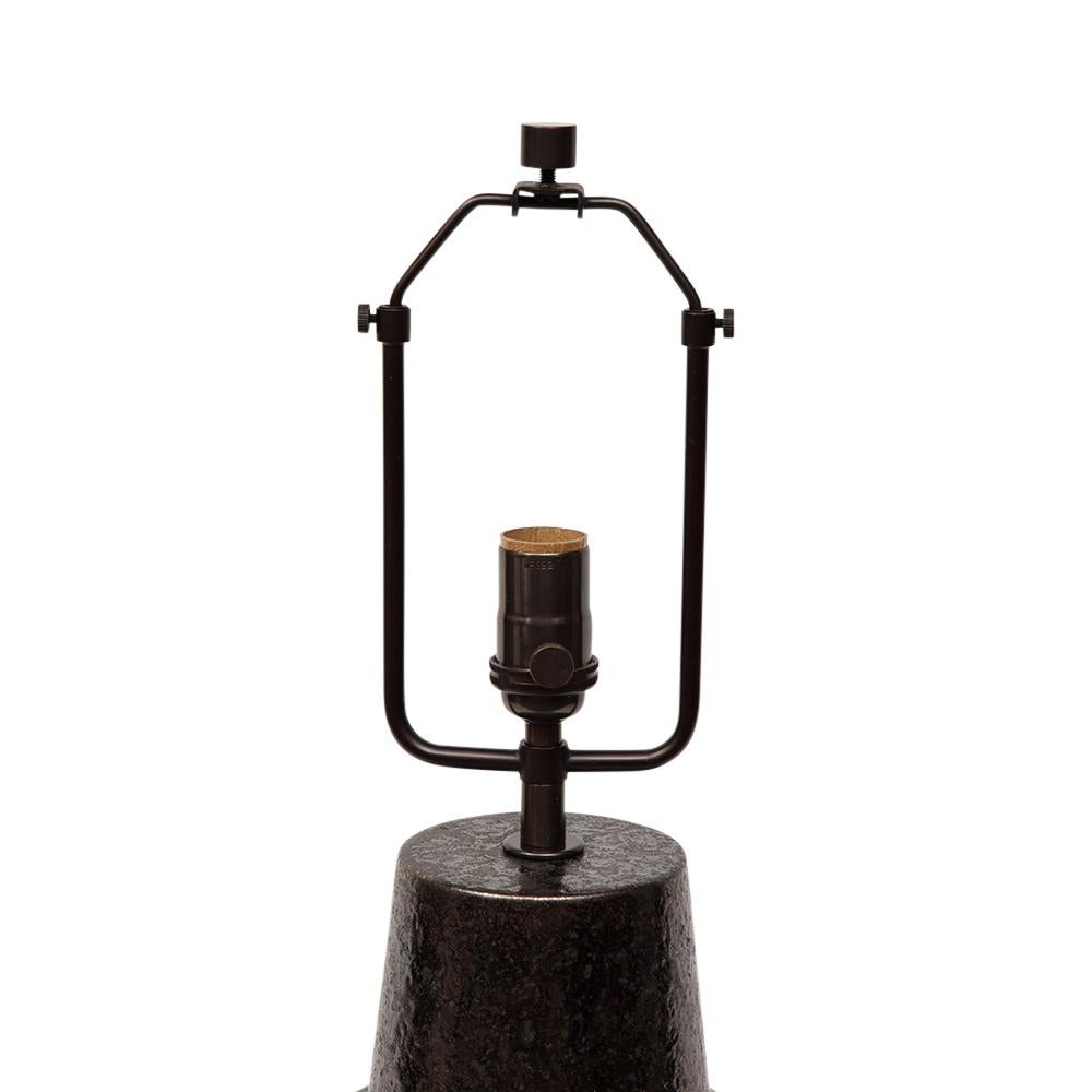 Lee Rosen Design Technics Lamp, Ceramic, Glazed Bronze Gunmetal  In Good Condition For Sale In New York, NY