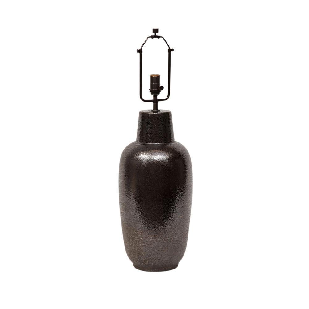 Mid-20th Century Lee Rosen Design Technics Lamp, Ceramic, Glazed Bronze Gunmetal  For Sale