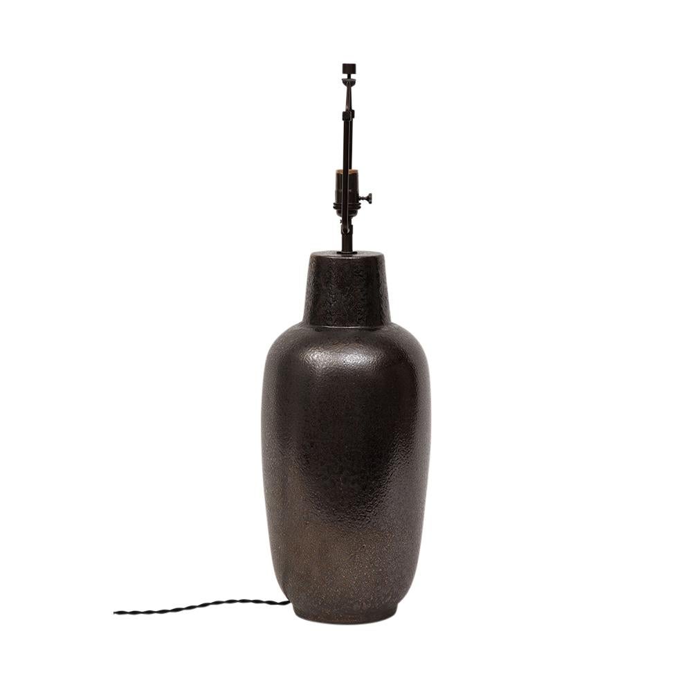 Lee Rosen Design Technics Lamp, Ceramic, Glazed Bronze Gunmetal  For Sale 1