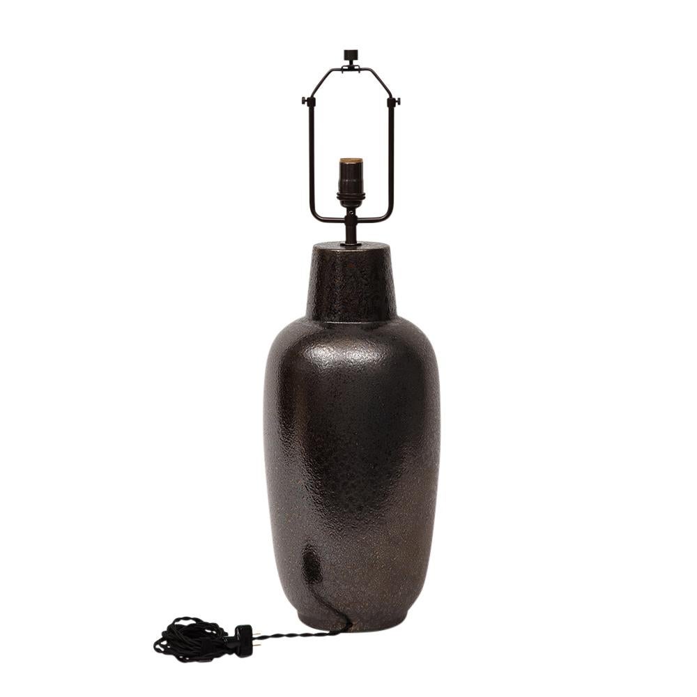 Lee Rosen Design Technics Lamp, Ceramic, Glazed Bronze Gunmetal  For Sale 2