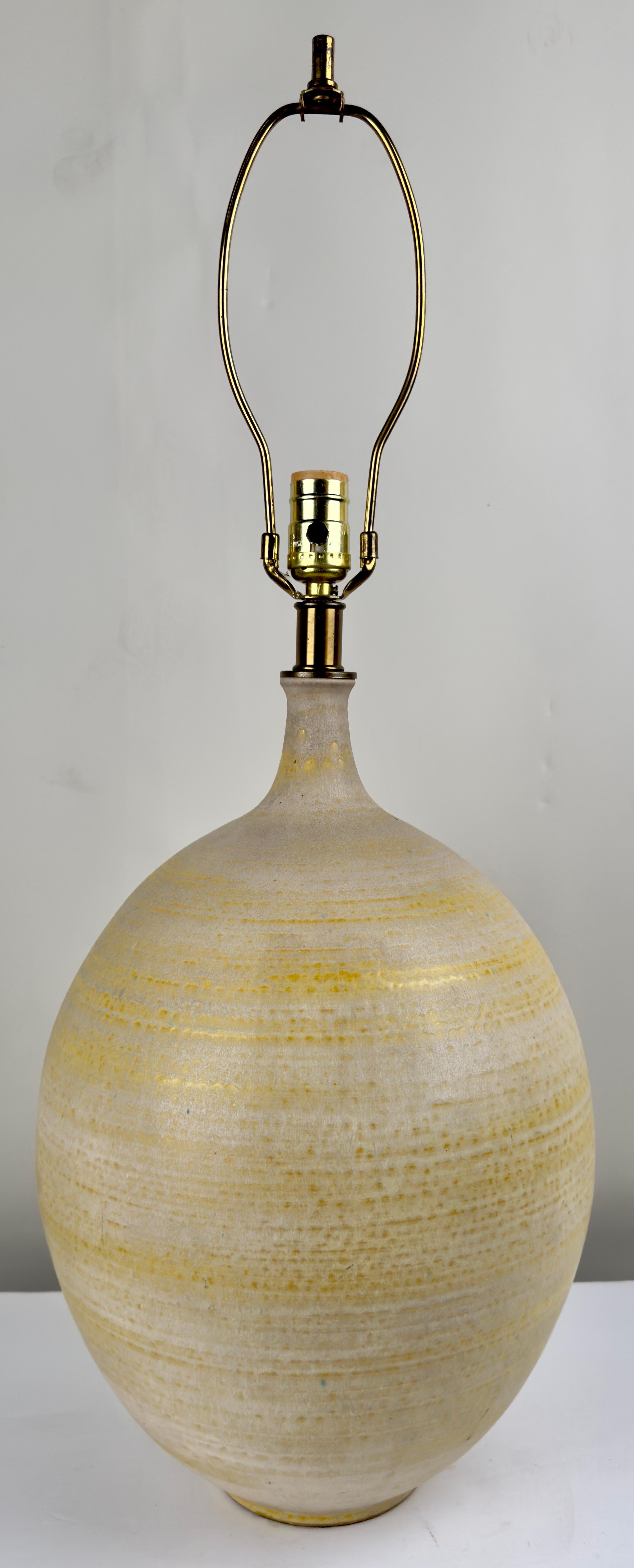 American Lee Rosen Design Technics Mid Century Modern Ceramic Table Lamp, Signed  For Sale
