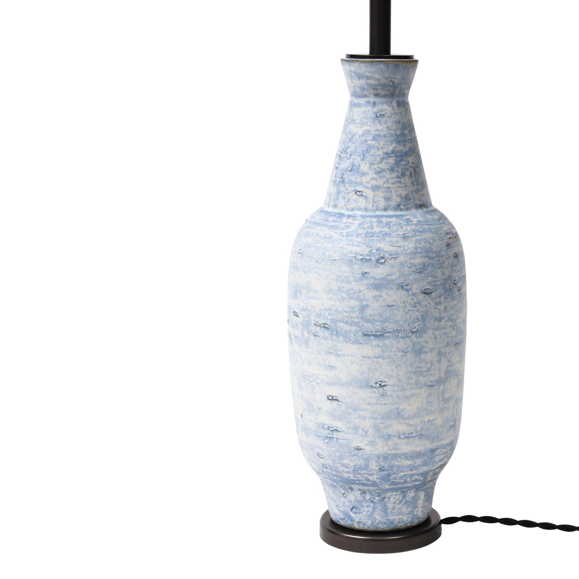 Lee Rosen Design Technics Table Lamp, Ceramic, Blue For Sale 1