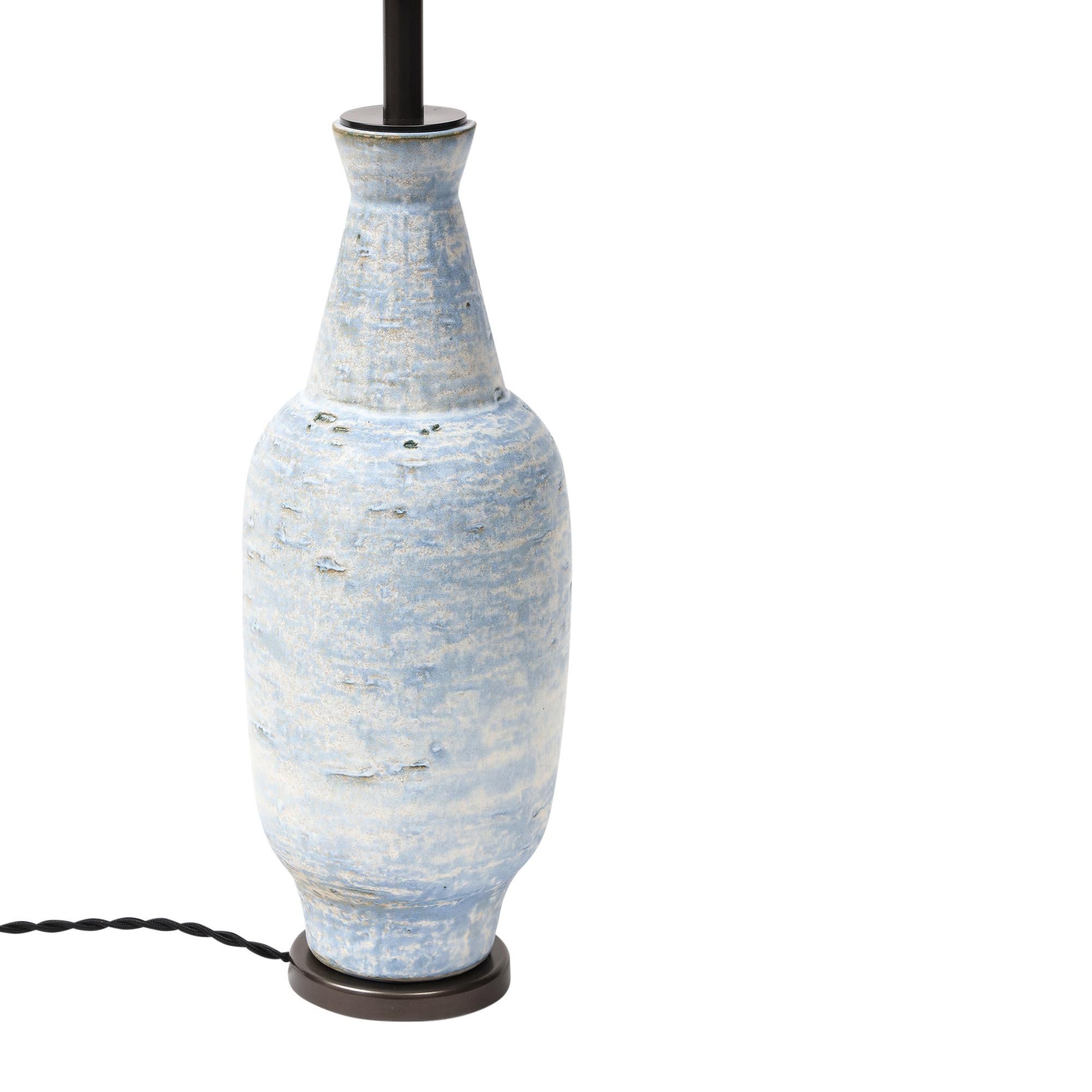 Lee Rosen Design Technics Table Lamp, Ceramic, Blue For Sale 2