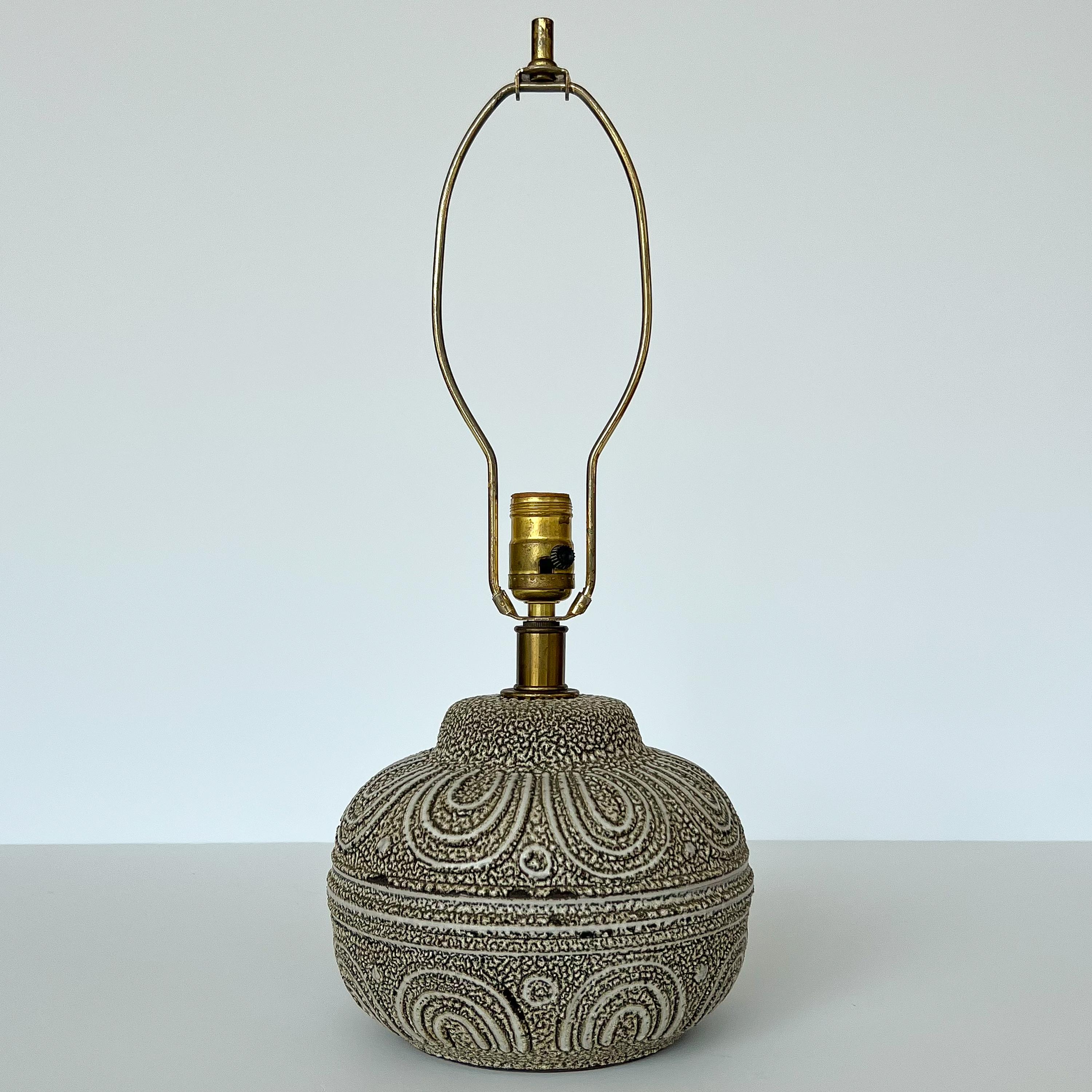 Mid-Century Modern Lee Rosen Design Technics Textured Ceramic Table Lamp