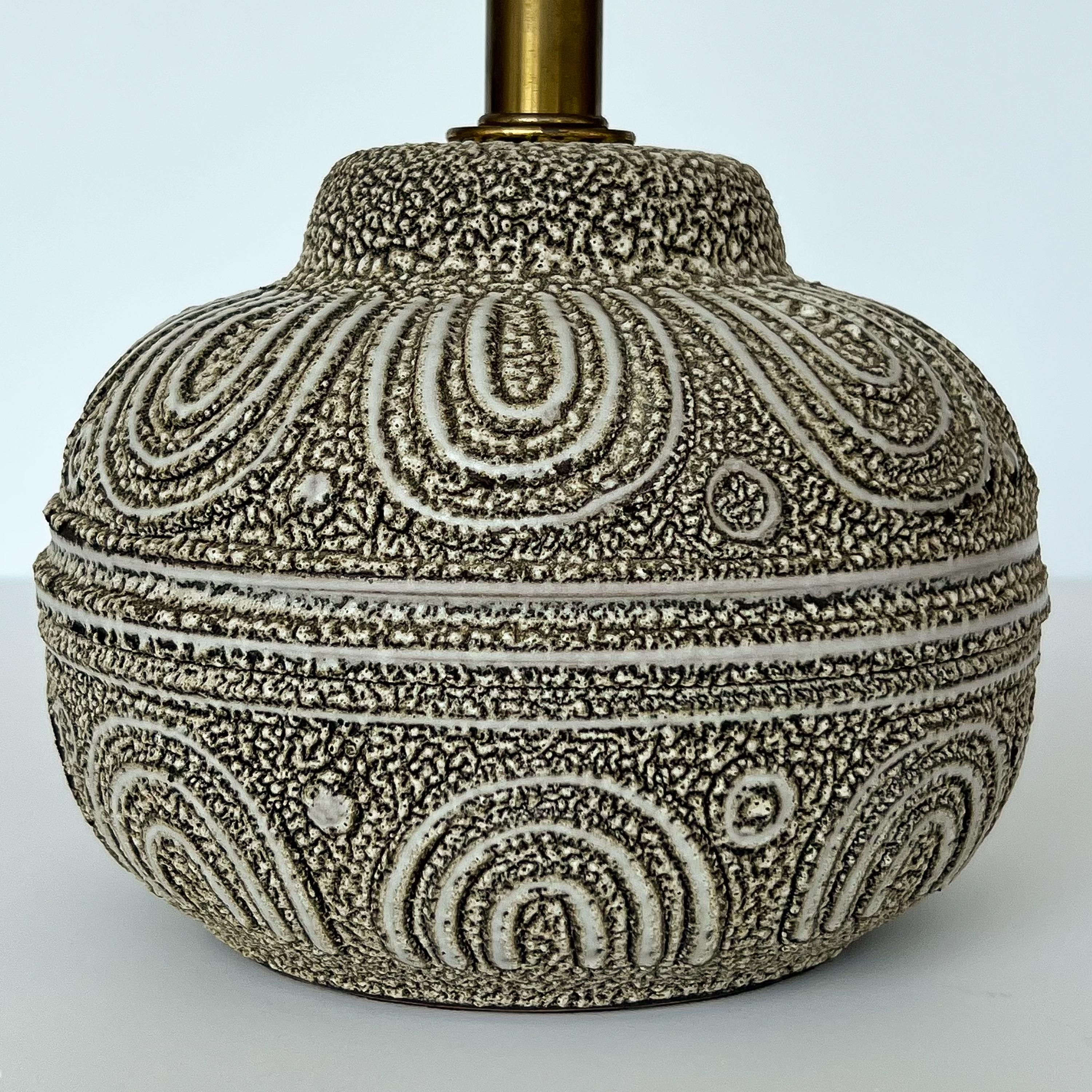 American Lee Rosen Design Technics Textured Ceramic Table Lamp