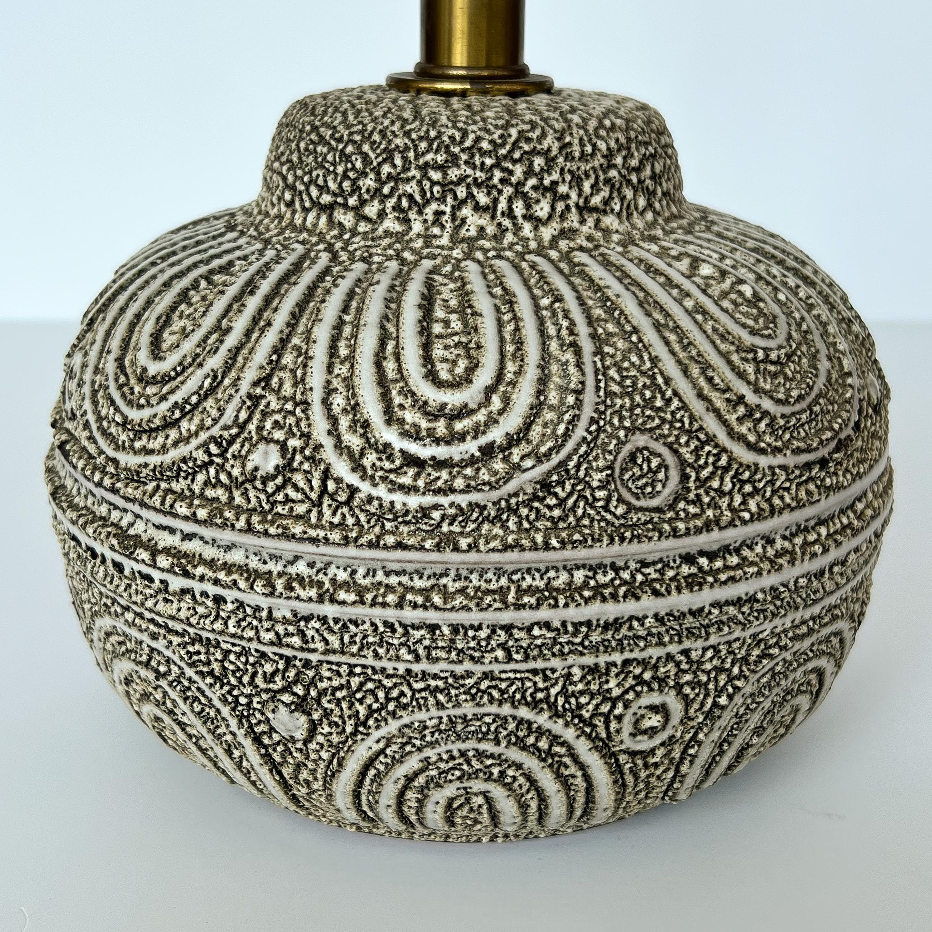 Glazed Lee Rosen Design Technics Textured Ceramic Table Lamp