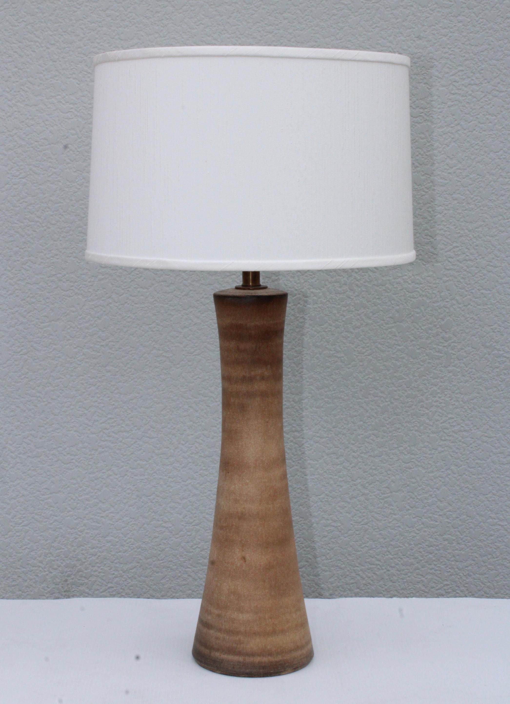 1960s Lee Rosen for Design Technics ceramic table lamp. 

Shade for photography only.

Height to light socket 26''.