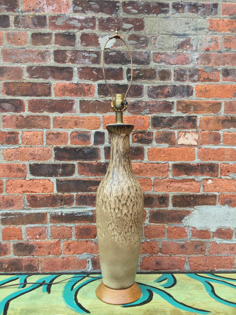 Lee Rosen for Design Technics Matte Glaze Pottery Lamp For Sale at 1stDibs