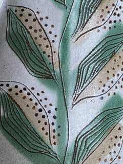 Lee Rosen for Design Technics Stoneware Ceramic Bowl with Seed Pod Leaf Motif