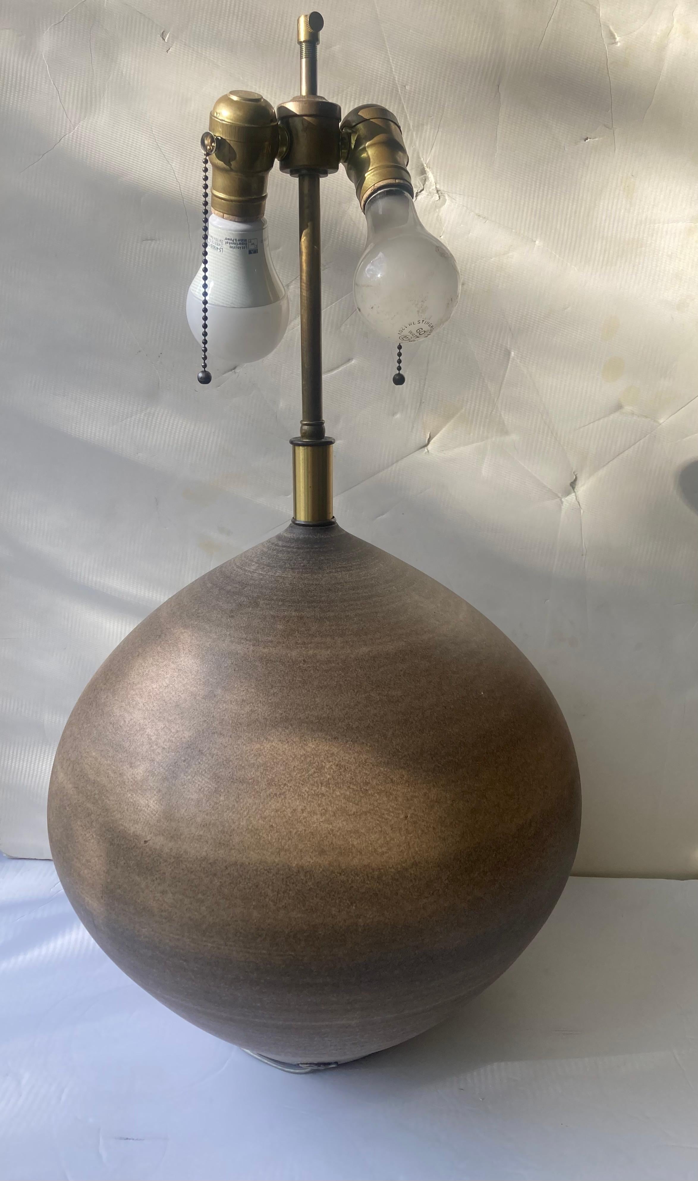Lee Rosen Large Ceramic / Pottery Table Lamp for, Design Technics. Marked  In Good Condition For Sale In Los Angeles, CA