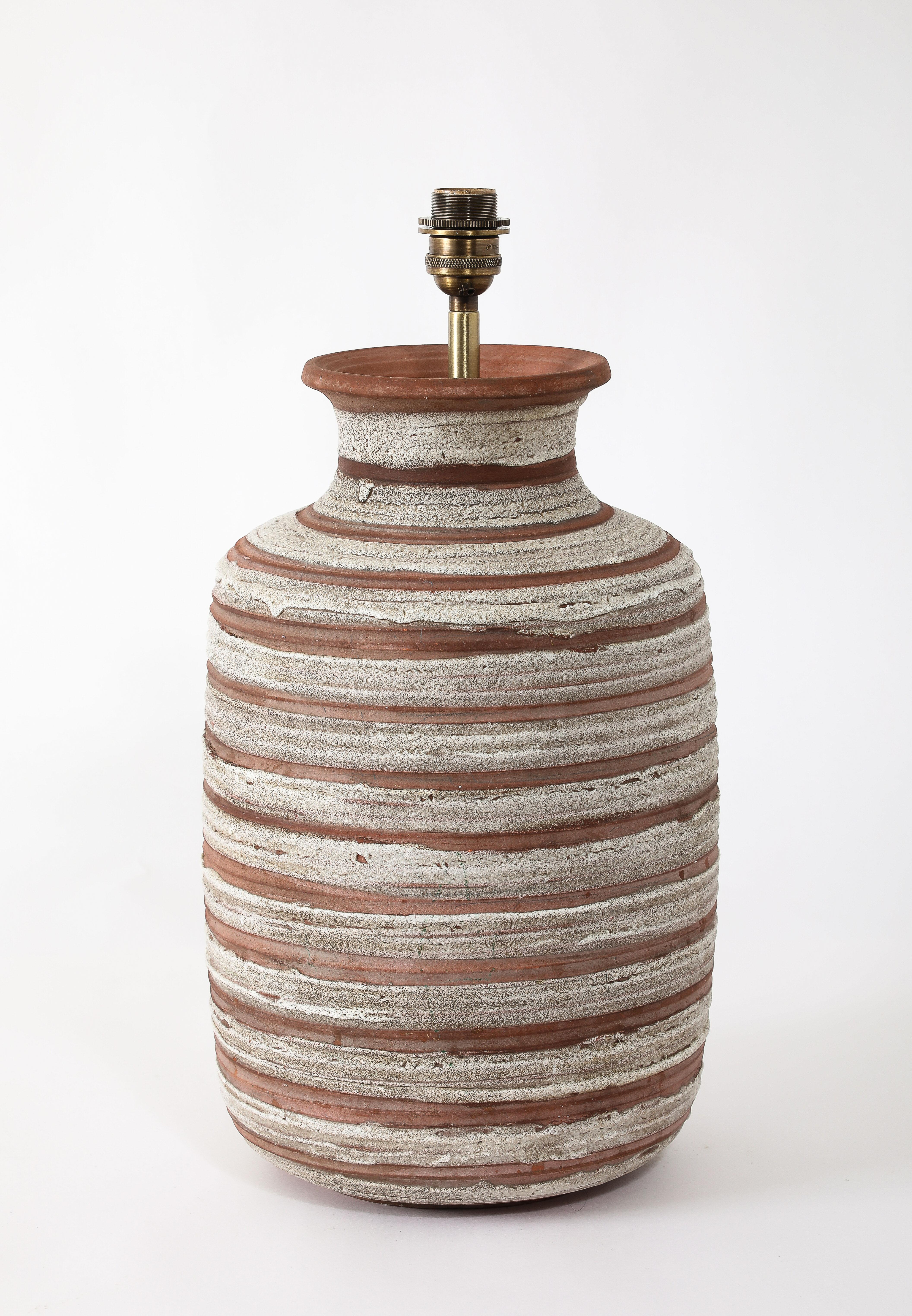 Glazed Lee Rosen Table Lamp, USA 1950's For Sale