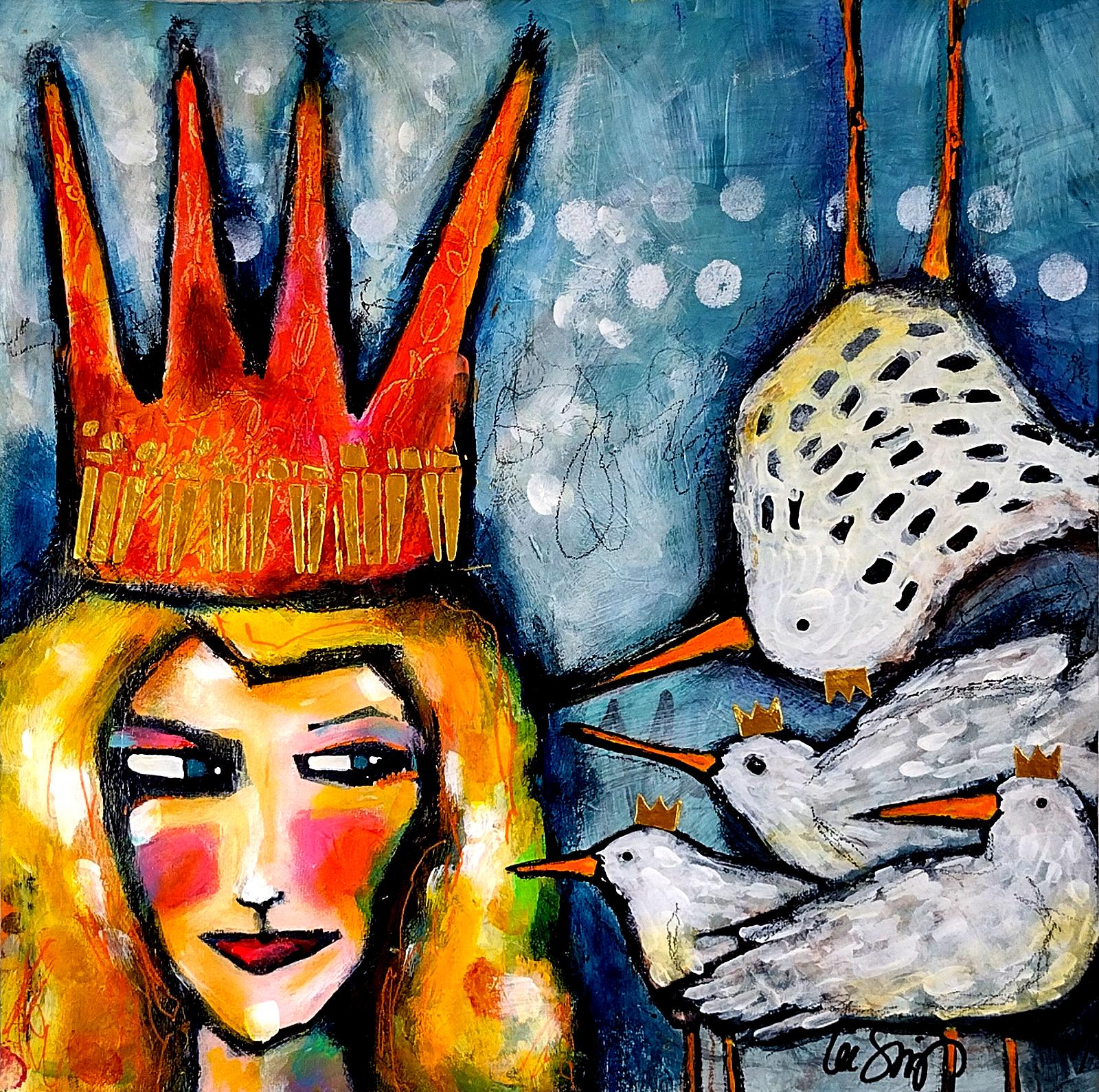Advice, Original Painting - Mixed Media Art by Lee Smith
