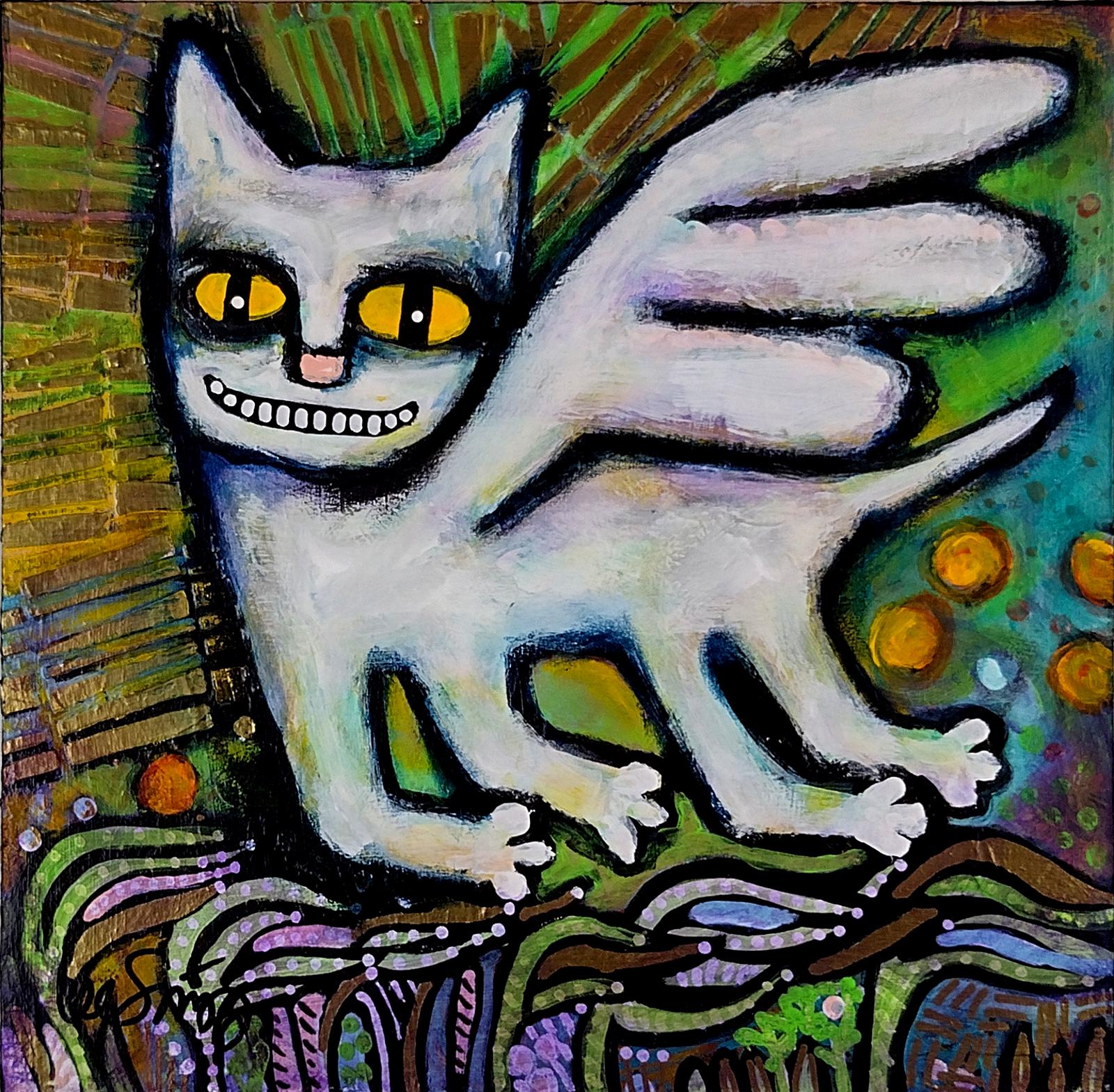 All Cats Go To Heaven II, Original Painting - Mixed Media Art by Lee Smith