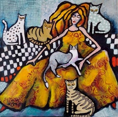 Used Cat Lady, Original Painting