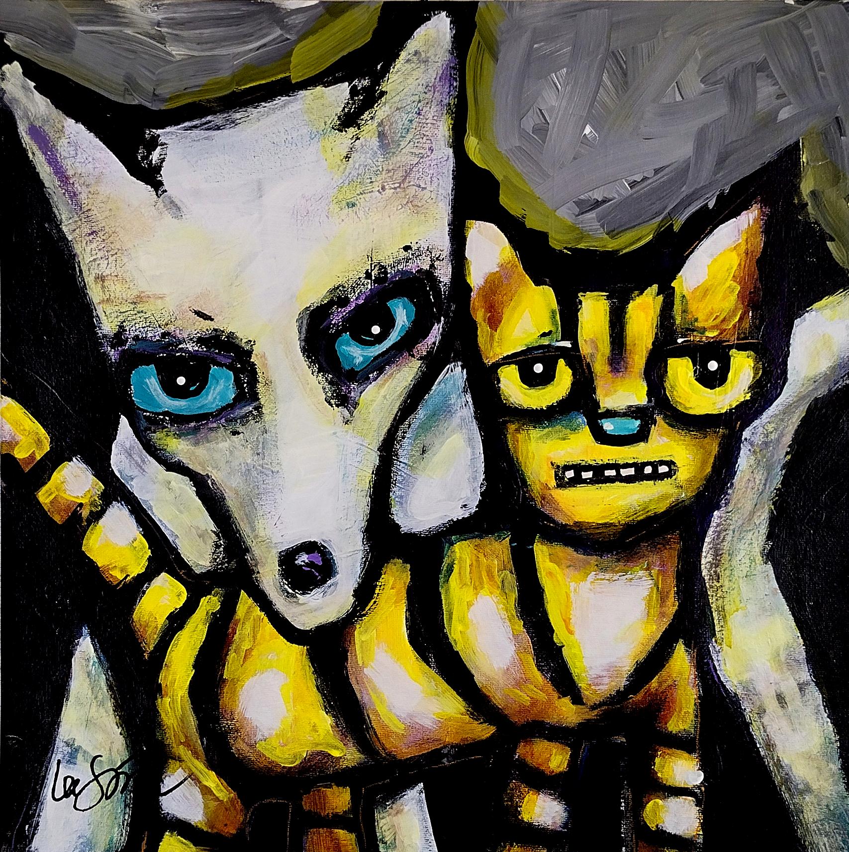The Odd Couple, Original Painting - Mixed Media Art by Lee Smith