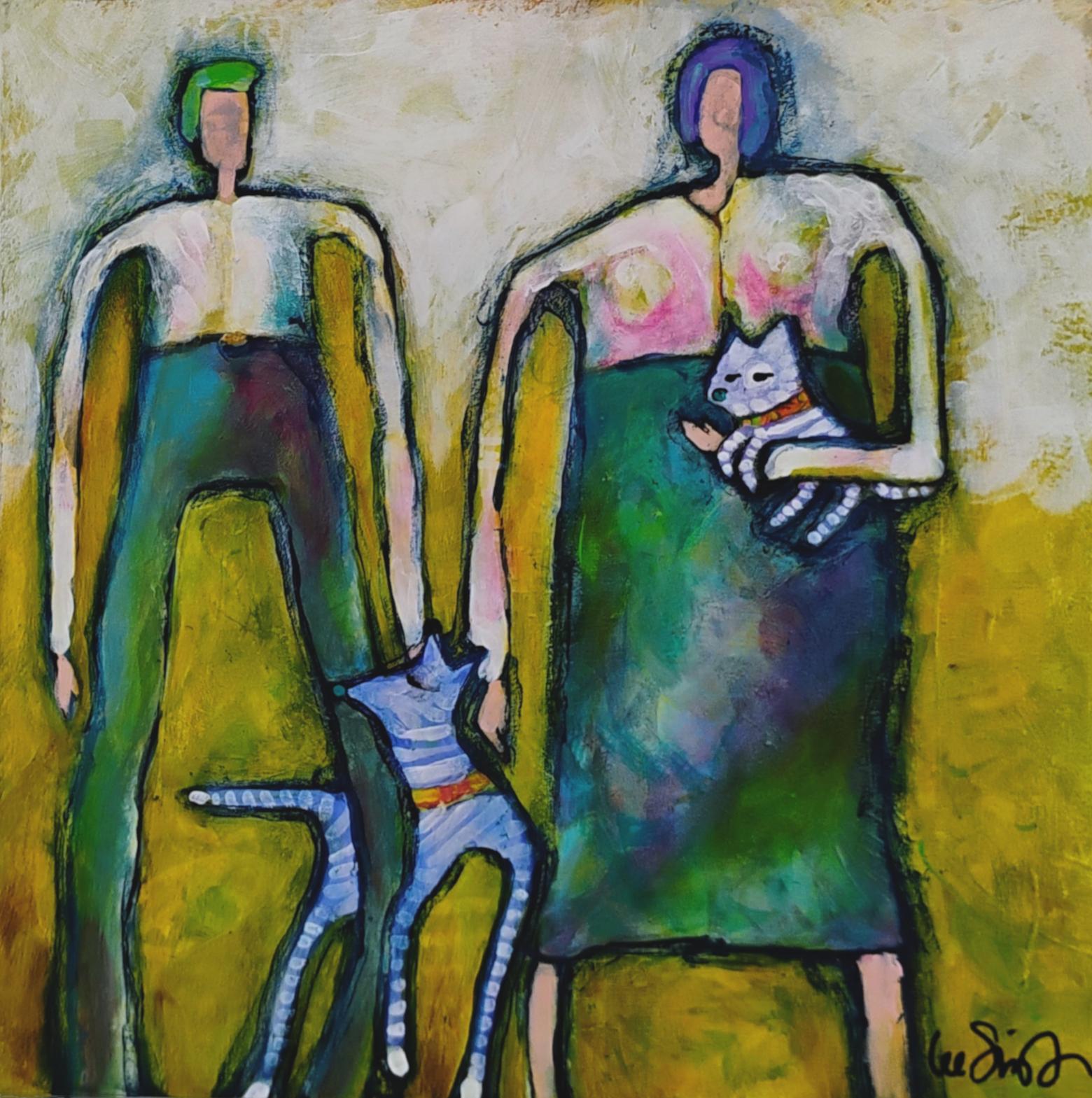 Figurative Painting Lee Smith - Go for a Walk, peinture originale