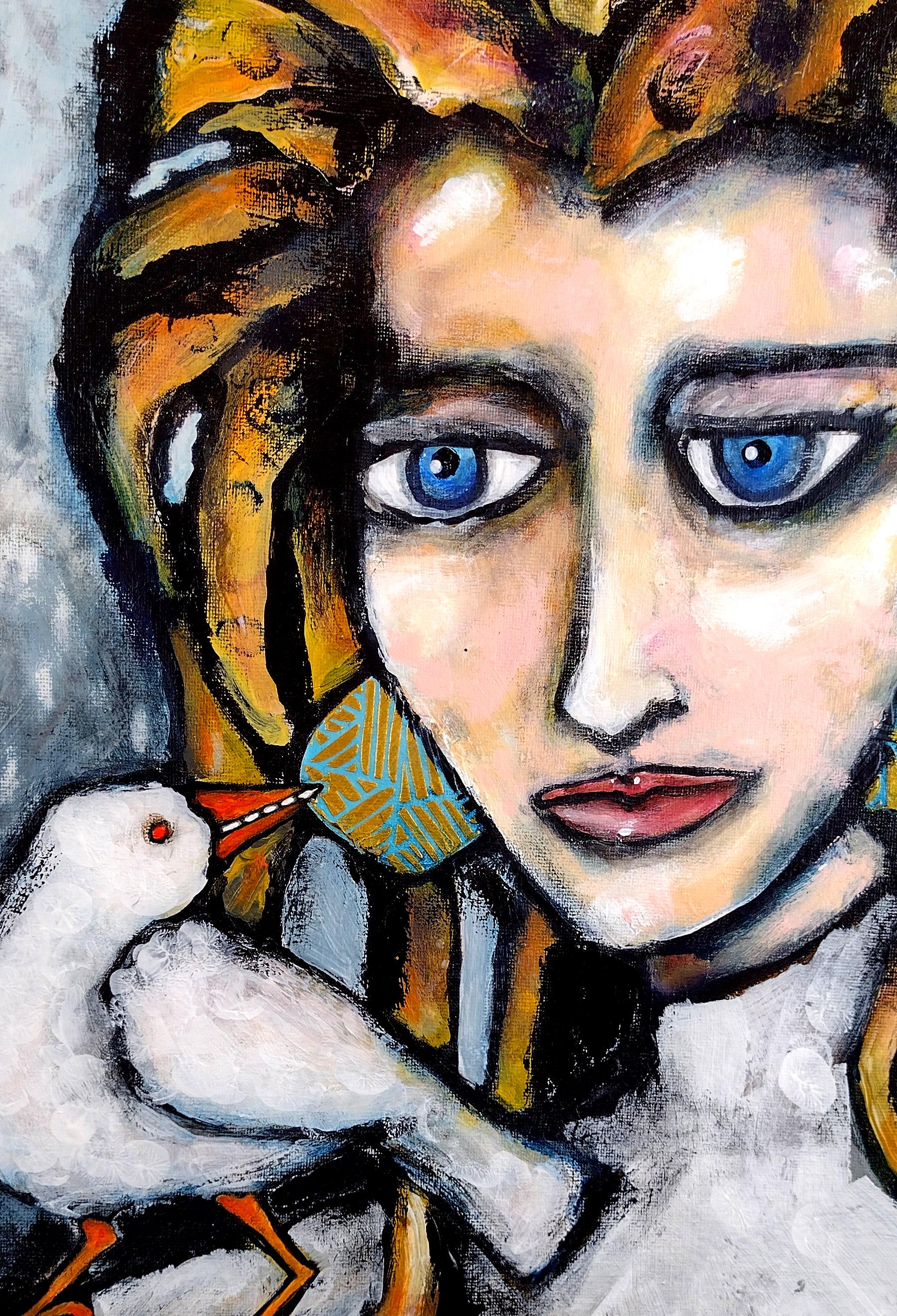 El Mentor, Pintura Original - Figurative Painting Gris de Lee Smith