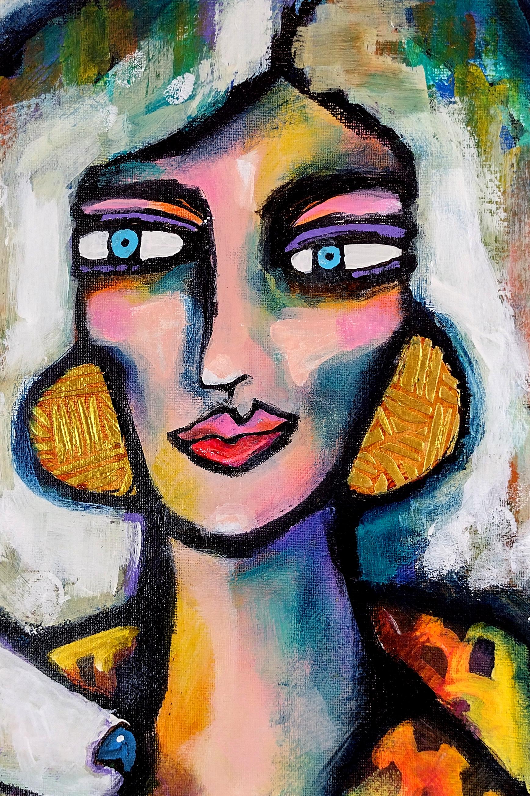 La pausa, dipinto originale - Figurative Painting Marrone di Lee Smith