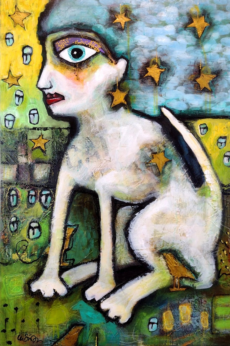 Lee Smith - Cat Woman, Original Painting For Sale at 1stDibs