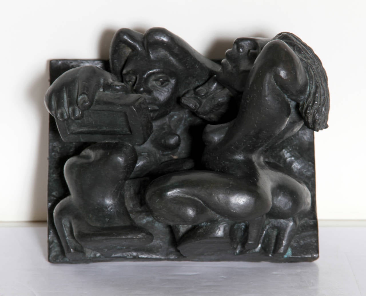 Moderne erotische Bronze-Tischskulptur von Lee Stoliar