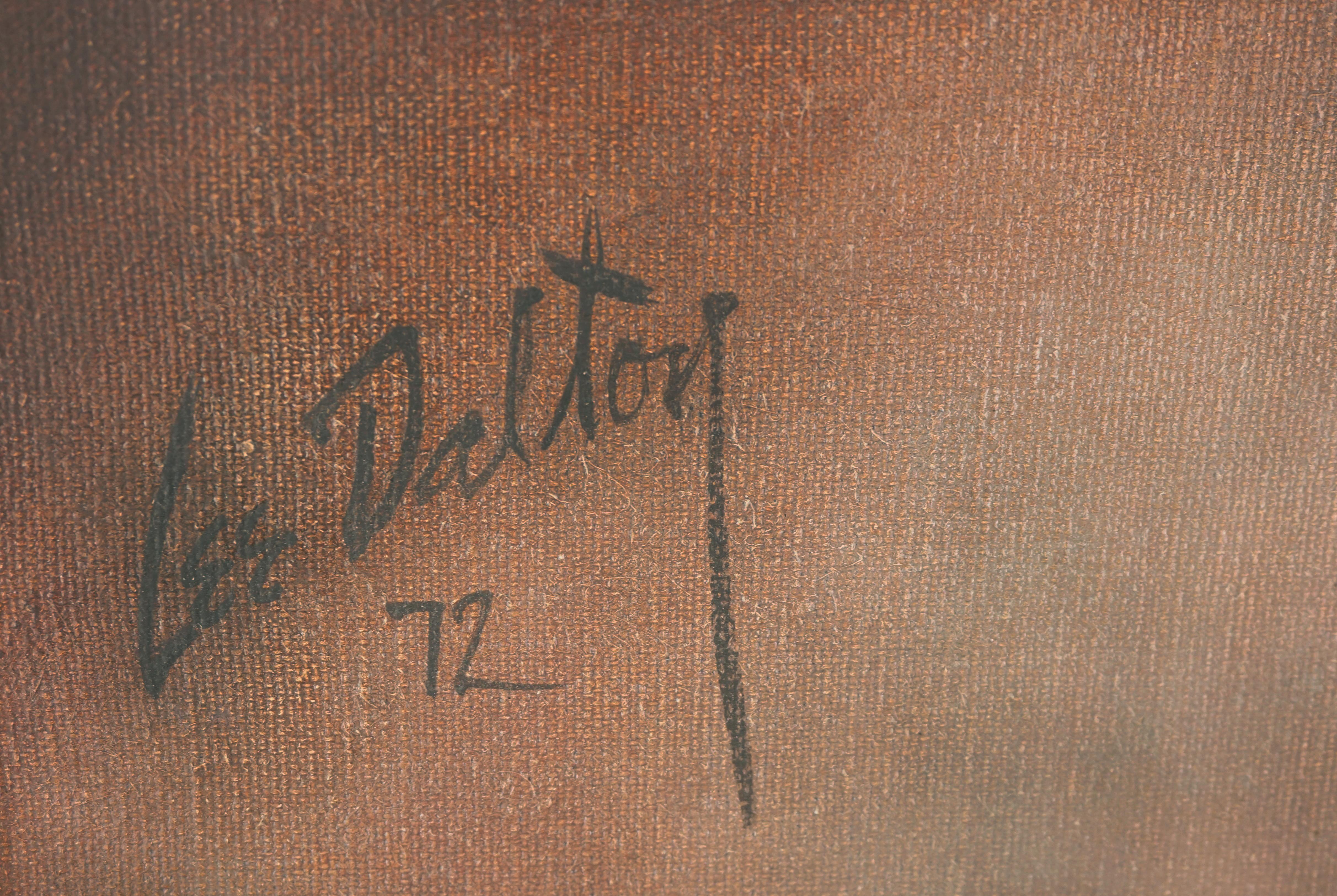 Ritratto di uomo in blu - Portrait Painting Marrone di Lee T. Dalton